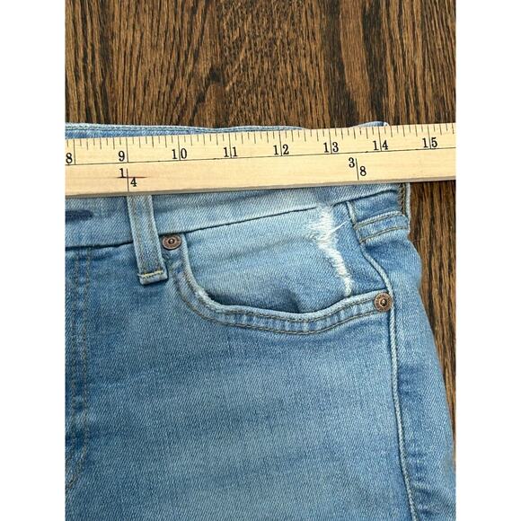 7 For All Mankind Womens Light Wash Blue Denim Mid Rise The Skinny Jeans Size 27 - Picture 9 of 11